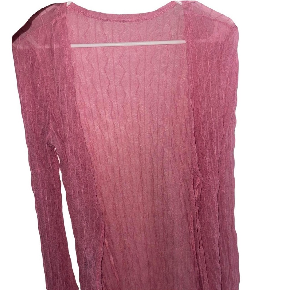 Pink Sheer Long Sleeve Cardigan